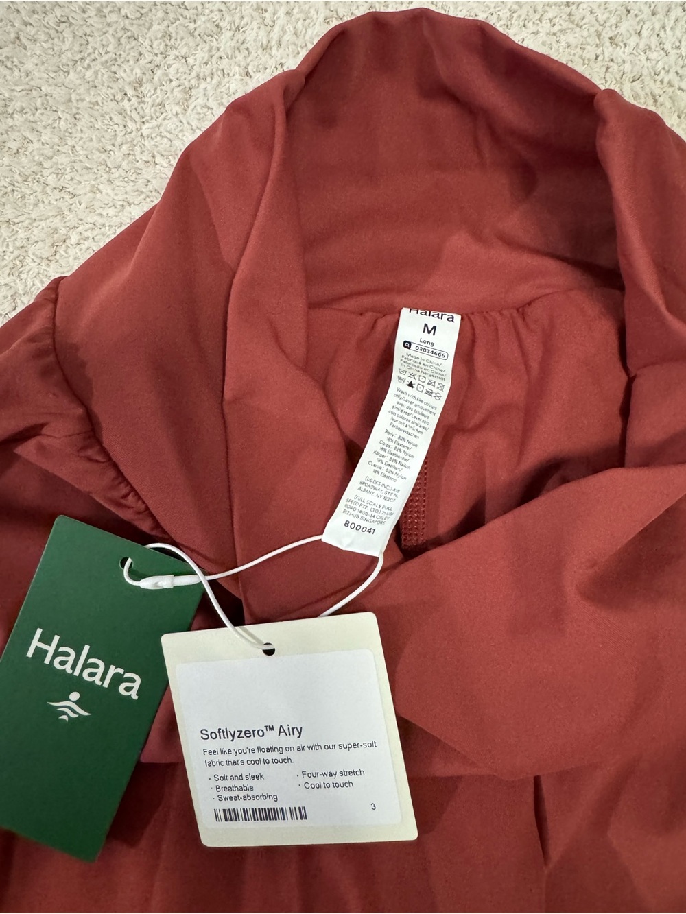 Halara SoftlyZero Airy 2-in-1 Flowy Yoga Shorts 5" Long Winterberry Rust M - Picture 4 of 13